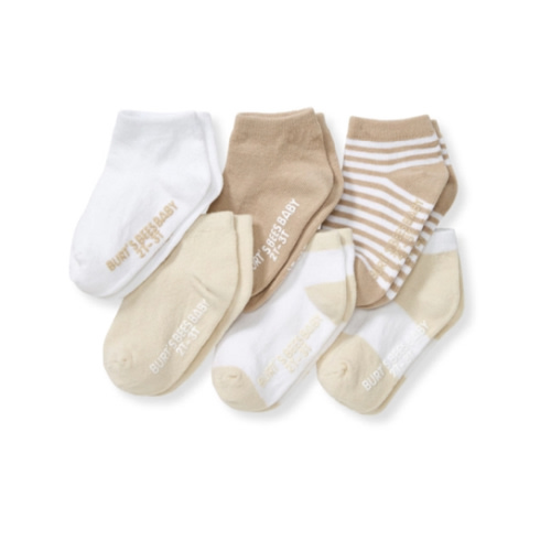 Solid & Stripes Organic Cotton Baby Ankle Socks 6 Pack - Heather Grey