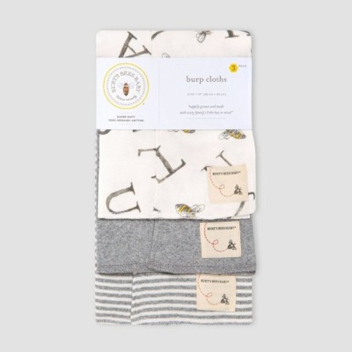 Burt's Bees Baby® Baby 3pk Organic Cotton Burp Cloth - Off-White One Size