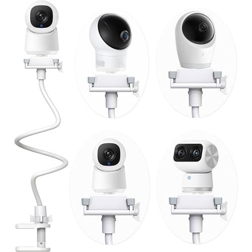 Derebir Flexible Baby Monitor Stand Mount Holder Compatible with eufy Security E30 / E20 / C220 / E21/ E110 / C2110 / T8417/ T8354/ T8300 Cameras Adjustable Baby Cameras Stand Clip Clamp Mount