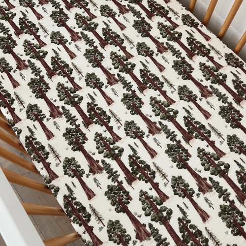 Muslin Crib Sheet, Redwoods