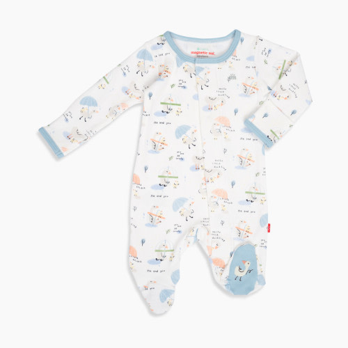 Magnetic Me Organic Cotton Footie - Little Duckling, 0-3 Months