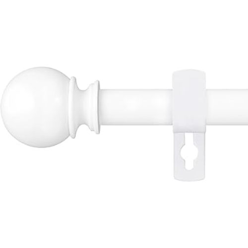 White Curtain Rods for Windows 28 to 48 Inch, 5/8" Diameter Heavy Duty Metal Stainless Steel Adjustable Small Curtain Rod With Bracket(2.3-4 Feet)