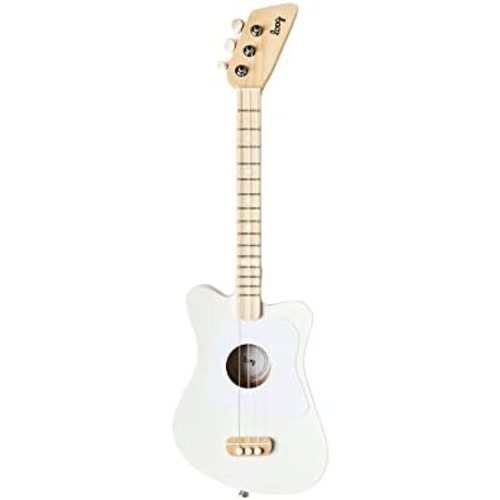Loog 3 String Acoustic Kids Guitar for Beginners, App & Lessons, White, Ages 3+ (LGMIW)