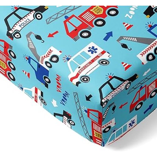 Little Sleepies Baby Crib Sheets, Buttery Soft Viscose from Bamboo Crib Sheets for Boys & Girls, Toddler Bed Sheet, Standard Crib Mattress Sheet, Super Stretchy & Elasticized (to The Rescue)