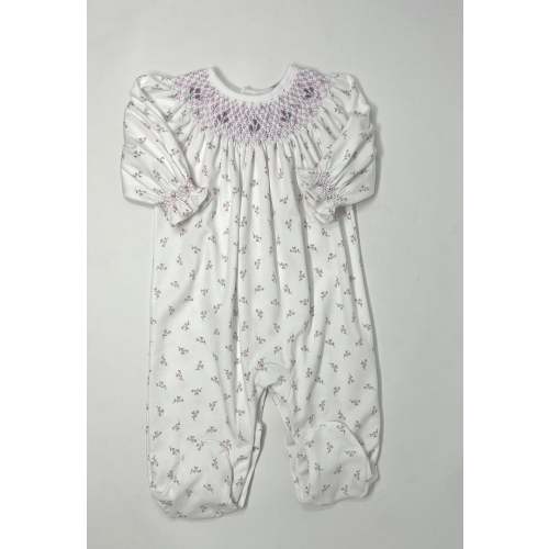 Joy Floral Hand Smocked Bishop Footie