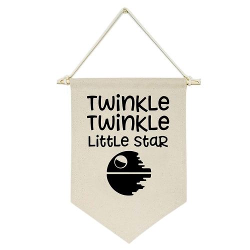 Twinkle Twinkle Little Star - Canvas Hanging Flag Banner Wall Sign Decor Gift for Baby Kids Boy Nursery Teen Room Front Door - Star Wars Quotes