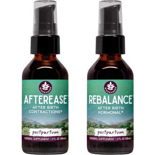 AfterEase Postpartum Contraction Drops + ReBalance Postpartum Hormone Level Support (2-2oz Bundle)