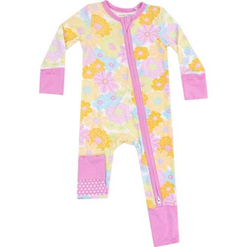 2 Way Zipper Romper , Sunny Dahlias
