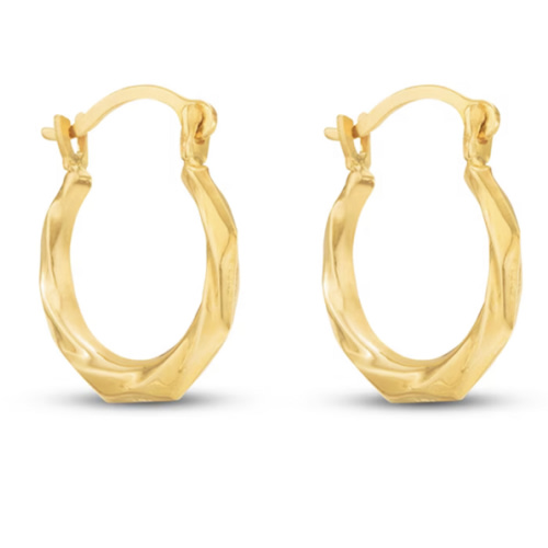 Children's Twisted Hoop Earrings 14K Yellow Gold
