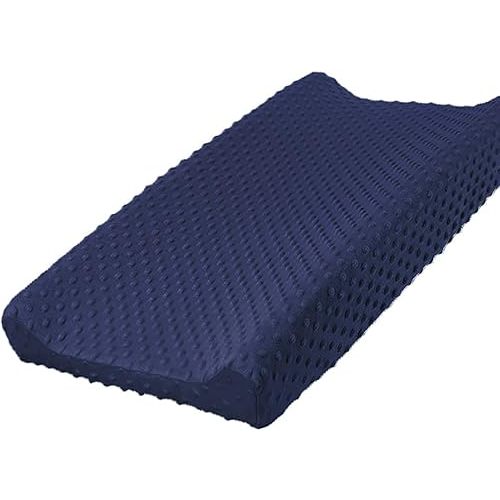 iEvolve Changing Pad Cover Ultra Soft Minky Dots Changing Table Cover Breathable Changing Table Sheet Diaper Changing Pad Cover for Baby Boys Girls (Navyblue)