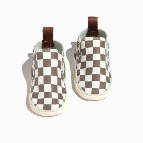 Chocolate Check Slip On Baby Shoe