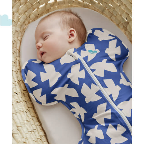 Swaddle Up™ 1.0 TOG Cotton Cobalt Paperbirds