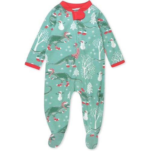 HonestBaby Baby Holiday Sleep & Play Footed One-Piece Pajama Sleeper 100% Organic Cotton