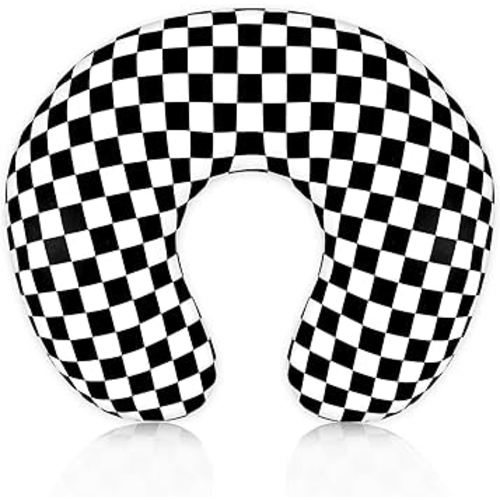 DILIMI Nursing Pillow Cover, Stretchy Removable Case for Breastfeeding Pillows, Ultra Soft Comfortable Slipcover for Baby Girl and Boy, Black Checkerboard