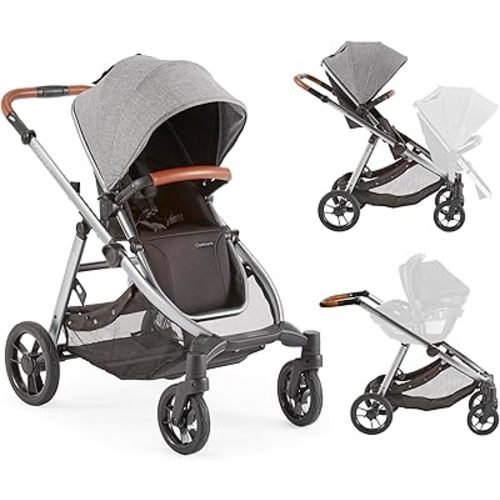 Contours Legacy Stroller, Modular Stroller, Convertible Baby Stroller and Toddler Stroller, Single to Double Stroller for Infant and Toddler, Reversible Seats, Height Adjustable Handle - Graphite Gray