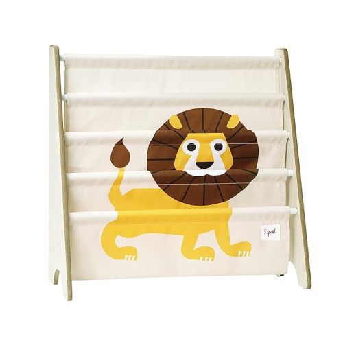 3 Sprouts Kids Book Rack - Space-Saving Bookshelf for Children's Room - Toddler Bookcase Organizer, Book Shelf Ages 3+, Lion