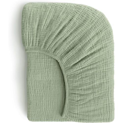Muslin Crib Sheets, 100% Organic Cotton, Breathable and Ultra-Soft, Standard Crib Sheet Mattress (28"x 52") for Girls and Boys, Neutral Fitted Baby Crib Sheet (Sage Green)