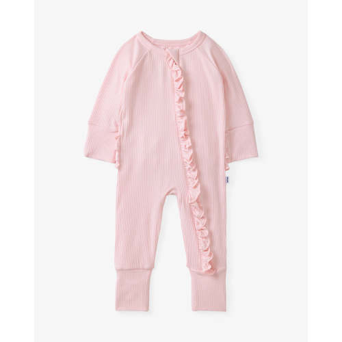 Prima Pink Ribbed Ruffle Zippy – Little Sleepies