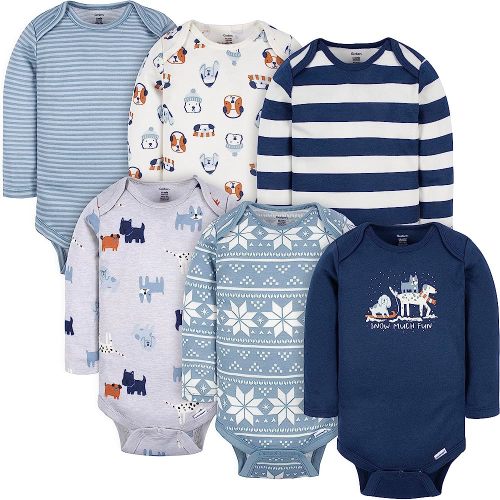 Gerber Baby-Boys 6-Pack Long-Sleeve Onesies Bodysuit