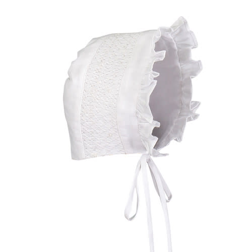 0-3M White Smocked Bonnet | Feltman Brothers