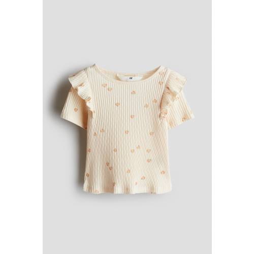 FLOUNCE-TRIMMED COTTON TOP