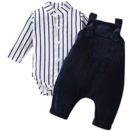 Unutiylo Baby Boys Clothes for Gentleman Outfits,Toddler Overalls Baby Suspender Pants and Bodysuit Romper