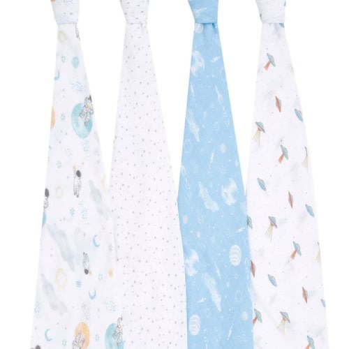 essentials cotton muslin swaddles 4 pack