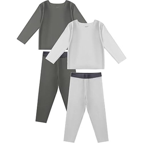 RRP Toddler Soft Lyocell Pajamas Infant Solid Snug Fit Long Sleeve Sleepwear Baby Boys Girls PJs 4-Piece Set 12M-5T