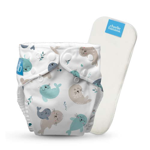 Charlie Banana Baby Washable Reusable Cloth Diapers One-Size Multicolor Seally - 1 Pack - 0.44 lb