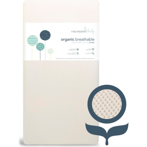Naturepedic Organic Breathable 2-Stage Crib Mattress, Natural