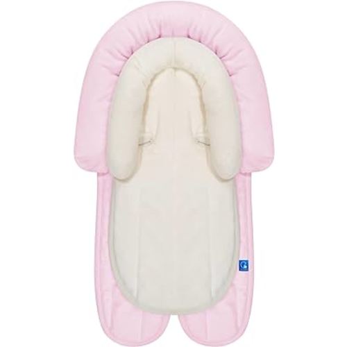 COOLBEBE New 2-in-1 Head & Body Supports for Baby Newborn Infants - Extra Soft Stroller Cushion Pads Car Seat Insert, Prefect for All Seasons, Pink