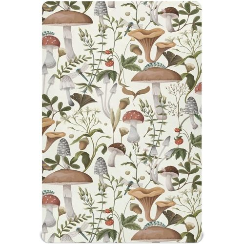 Mushrooms and Berries Crib Sheets for Boys Girls Pack N Play Sheet Soft Breathable Mini Crib Sheets 39" x 27"