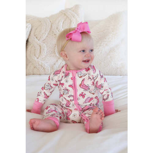 Rodeo Dreams Convertible Zip Romper in Pink | Caden Lane