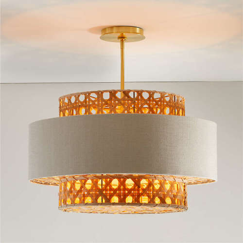 Reese Cane 22" Kids Semi-Flush Mount Ceiling Light