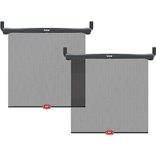 Munchkin® Brica® Sun Safety™ Car Window Roller Shade with White Hot® Heat Alert, Black, 2 Count (Pack of 1)