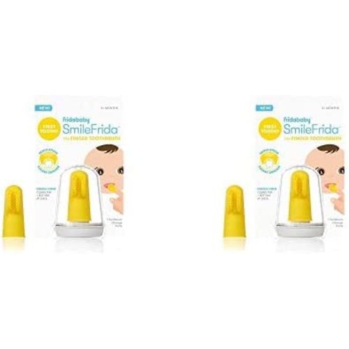 FridaBaby Baby's First Toothbrush with Case, 3 Months + (Pack of 2)