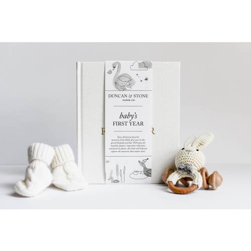 Linen Baby Memory Book: First Year Milestone Journal