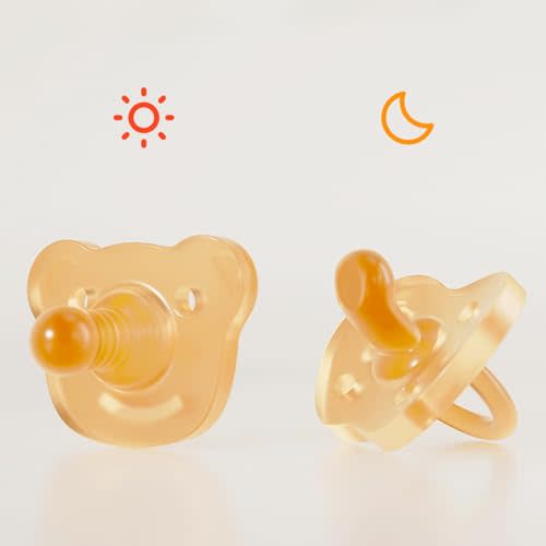 SHARE&CARE 100% Soft Silicone Pacifier for Babies Aged 16-24 Months | Orthodontic Nipple Supports Breathing | BPA & Latex Free | Reusable Sterilizing Case | 2pk