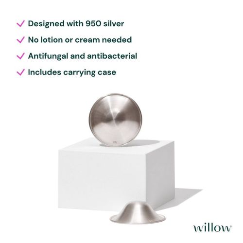 WILLOW Silver Nursing Nipple Shield Cups - 2pk