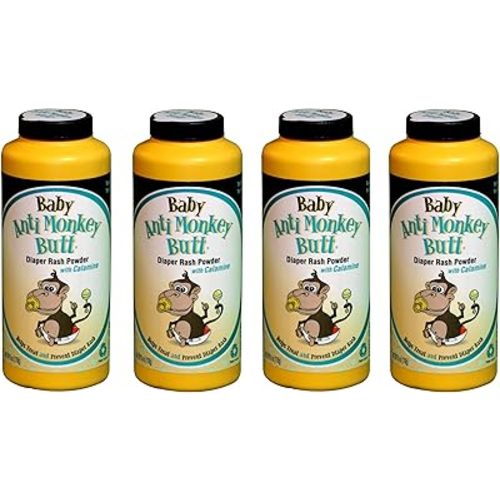 Anti Monkey Butt Baby Diaper Rash Powder with Calamine, 6 Oz (4 Pack)