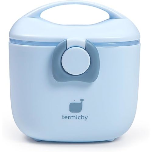 Termichy Baby Formula Dispenser, Portable Milk Powder Dispenser Container with Carry Handle and Scoop for Travel Outdoor Activities with Baby Infant, 8.8OZ, 0.55LB, 250g (Light Blue)