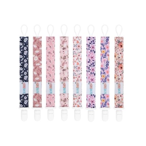 ALVABABY Pacifier Clips 8 Pack Pacifier Binky Paci Holder Leashes for Baby Teethers 8DP13