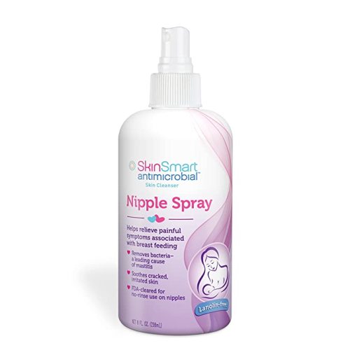 SkinSmart Nipple Relief Spray for Breastfeeding, Naturally Soothing, Lanolin-Free, Made with 100% Natural Ingredients (HOCL), 8 ounce Spray - 8 Fl Oz (Pack of 1)