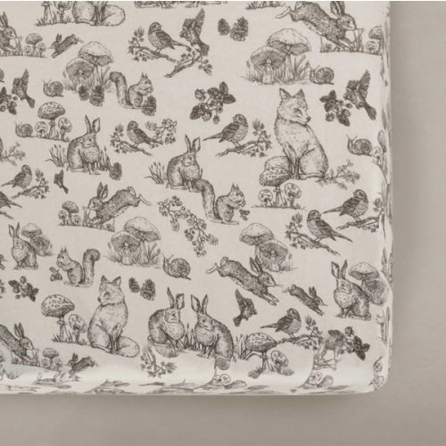 Oilo Fable Crib Sheet- Woodland Organic Jersey – Bambi Baby