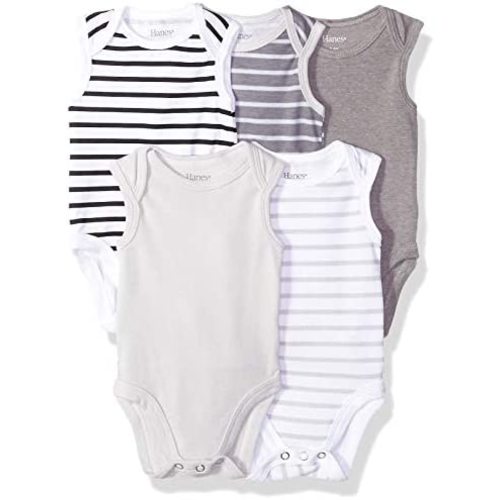 Hanes unisex-baby Baby Bodysuits, Ultimate Flexy Sleeveless for Boys & Girls, 5-pack
