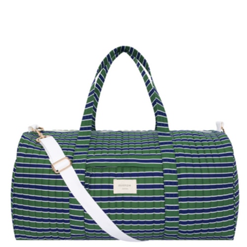evergreen stripe weekender bag – minnow