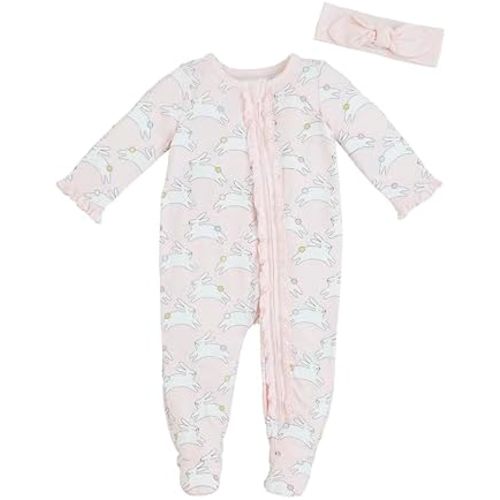 Mud Pie Baby Girl's Pink Bunny Sleeper