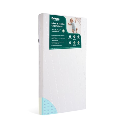 BABELIO Crib & Toddler Mattress, Extendable Baby Mattresses for Crib, Breathable Foam Crib Mattress with Waterproof Lining and Removable Mattress Cover, 52" x 27.5" x 5"