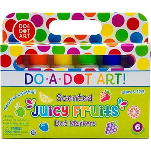 Fruit Scented Washable Dot Markers for Kids and Toddlers Educational Set of 6 Pack by Do A Dot Art, The Original Dot Marker