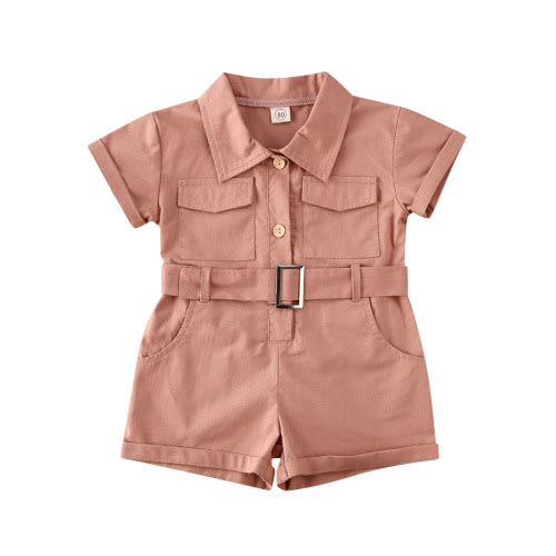 Infant Kid Girl Romper With Belt: 1-2Y